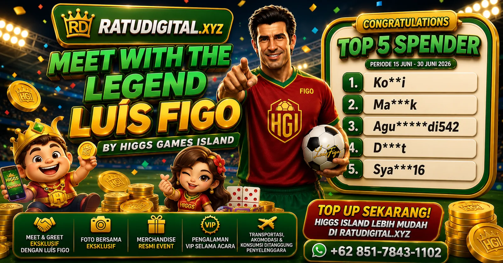 RatuDigital Umumkan 5 Top Spender Higgs Games Island Periode 15–30 Juni 2026